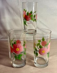 3 Franciscan Desert Rose 6 1/4″ 14 oz. Glass Ice Tea Tumblers