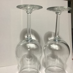 Pair Of Elegant Crystal Wine Tasting Glasses, Made In France, Set Of 2, Tulipan