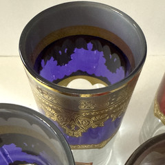 RARE! VTG France Crystal Collection Royal 24K Gold Glasses Set of 6 Handmade
