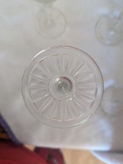 Four Crystal Wine Glasses With Grape Design