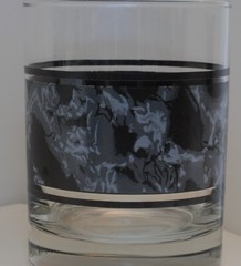 Mid Century Modern Smokey Black & Clear Whiskey Glasses Set of 4 12oz 11.5oz wt.