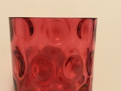 Victorian TALL Cranberry Coin Dot Tumbler = 5 3/8″ approx