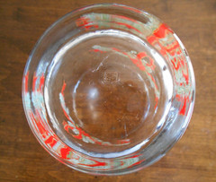 Poinsettias & Ribbons Double Old Fashioned Glass (es) 12 oz Tienshan Red Green !