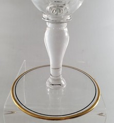 4 HAWKES Water Goblets GOLD and BLACK Decoration, Signed, 1950s Era, Excellent!
