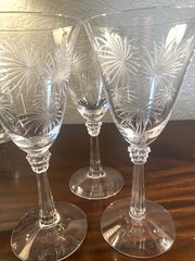Vintage Fostoria Lido Crystal Water Goblets 7 1/2″ tall- Set of 3