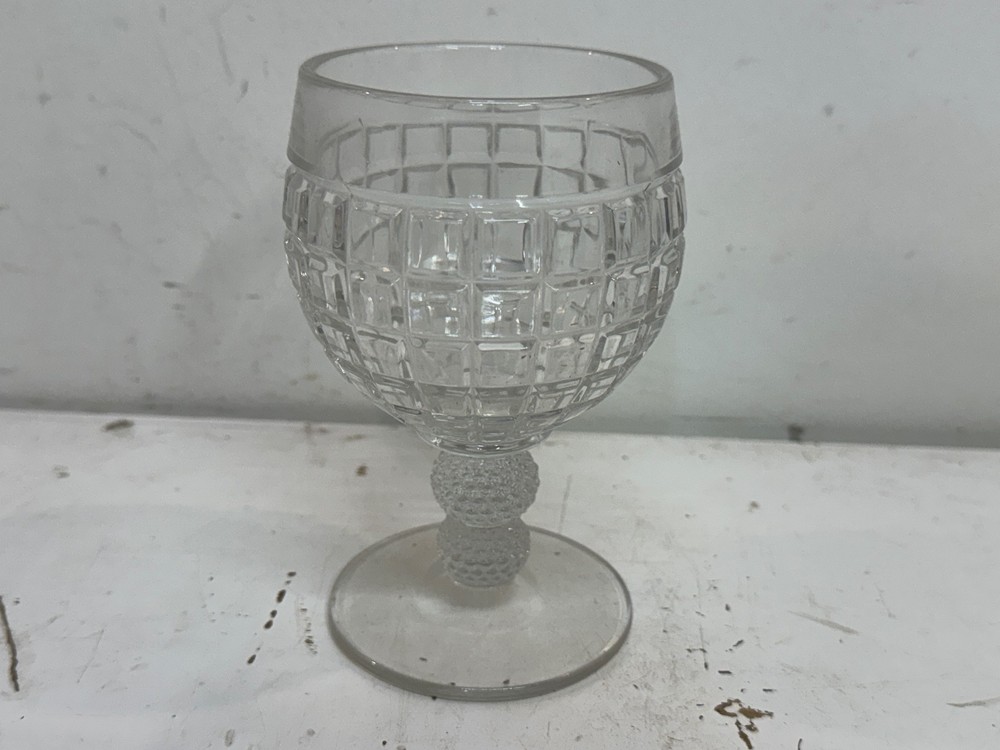 Antique EAPG Heisey Victorian Clear Pressed Glass Water Goblet