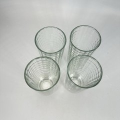 Pasabahce 8oz Highball Tumblers Clear Block Optic Set of 4