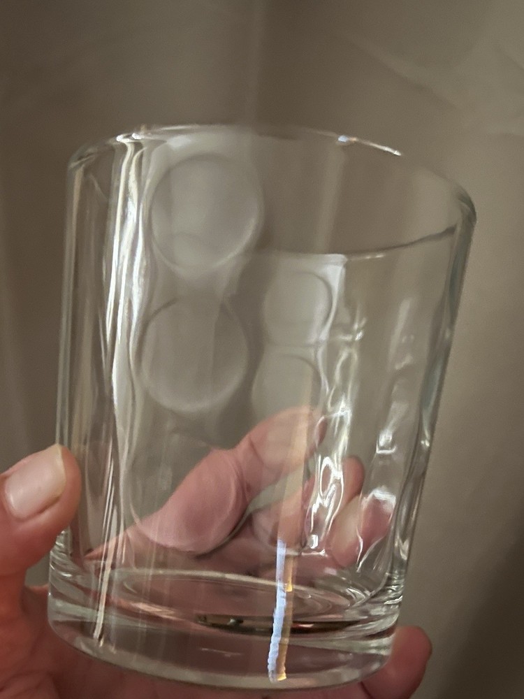 Libbey Urban Polka Dot Thumbprint Clear Glasses. 3 Glasses.