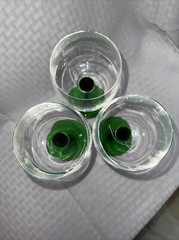 Vintage Verrerie D’Arques France Wine Green Stem Luminarc Monogram “S” Set Of 3