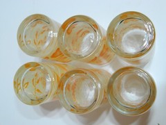 Retro Floral Yellow Orange Floral Durand Plentitude Drinking Glasses Lot Of 6