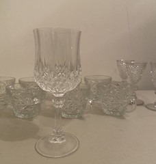 Set Of 12! Vintage Pressed Glass Crystal Punch Cups And cordial glasses