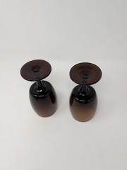 Set Of Two Gorham Accent Brown 6 3/8” Water Goblet