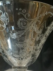 Glastonbury – Lotus Vesta Clear 6″ Champagne Sherbet Glass (HOLDS 6 oz full)