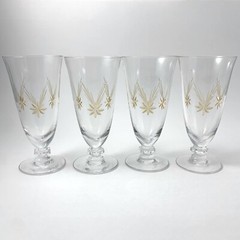 Set of Four Mid-Century Tiffin-Franciscan Jupiter pattern Juice Glasses MCM