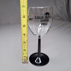 Vintage 1983 Gold Rush Days Old Sacramento Clear Wine Glass California Souvenir