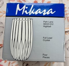 Mikasa Park Lane Highball Tumblers Lead Crystal Set Of 4