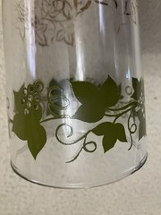 MCM Set of 5 Grapevine Highball Glasses – Olive & Gold – Libbey Style, 1950s