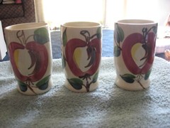 Purinton Pottery- 3- Apple Pattern -Tumblers-12 oz. Excellent-