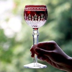 Vintage Style Hand Cut To Clear Crystal Hock Wine Glass Goblet Red 7.5oz