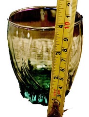 VINTAGE ANCHOR HOCKING Central Park Starfire Old Fashioned Green Glass Set Of 2