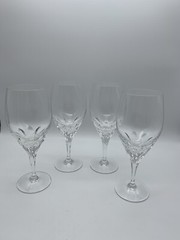 Set of 4 GORHAM Marked TRINITY Cut Crystal Tulip Wine/Water Goblet Glasses 8 3/8