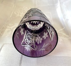 Amethyst Highball, 24% Lead Crystal by Ajka Hand Cut, Hungary, 5″ tall