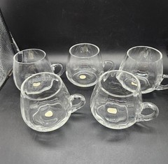 Godinger Illusions CRYSTAL Clear Optic Mugs Crystal Lot Of 5