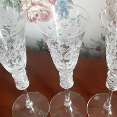 Tharaud Designs La Traviata Sherry/Cordial – Copper Wheel Engraved – Set of 6 – 