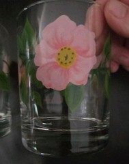 2 Franciscan Desert Rose Double Old Fashioned 12oz Tumblers 4 1/8″ Green Stem