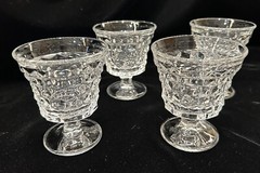 Fostoria American (4) 4-1/2 oz Oyster Cocktail 3-1/2” Tall, Originally Sherbet