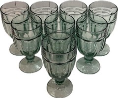 Libbey Gibraltar Spanish Green Water Goblets Set of 4 Vintage 6.75” Glasses