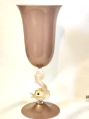Dolphin Stemware Italian Venetian Murano Glass Goblet Venini, Italy