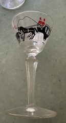 Vintage Libbey Horse Harness Racing Scene Cocktail Barware Glasses, Set of 4