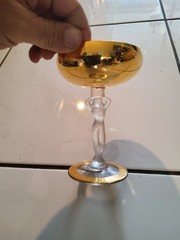 Art Deco Style Vintage Coupe Glass Frosted Nude Female Stems .used