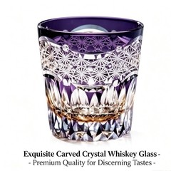 Luxury handmade Whisky Brandy Crystal Bar Glass Cup Tumbler Geometric Cut （11oz）