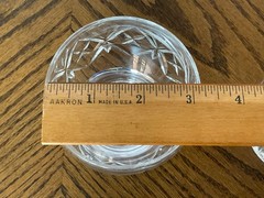 2 Webb Corbett Crystal Footed Tumblers Old Fashioned Glasses Cut Fan Criss-Cross