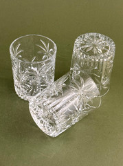 3 Godinger Palm South Beach Cut Crystal Double Old Fashioned Glasses 3 7/8»