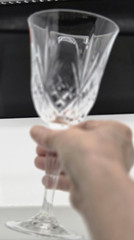 Set of 4 RCR Cristalleria Italiana Cut Crystal Melodia Wine Goblets / Glasses