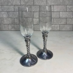 Brighton Theodora Silver-Plated Champagne Flutes – Set of 2 Elegant Stem