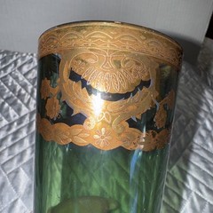 J Preziosi Lavorato A Mano Made in Italy Green Tumbler Glasses Pair