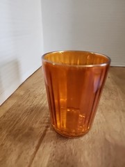 Marigold Carnival Glass 4″ Tall Ribbed Tumbler