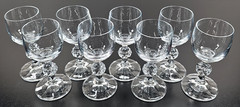 (8) Import Assoc Claudia Cordial Glasses Set Vintage Ball Stemware Bar Retro Lot