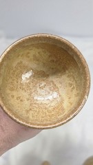 Handmade Art Dripped Pottery Wine Goblets Set Of 4 Stoneware Clay