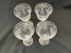 Fostoria Clear 4 Oz. Navarre Claret Wine Glasses 6″ Set of 4