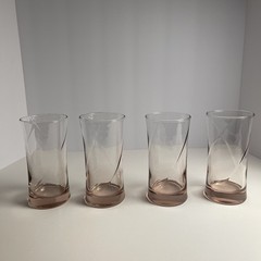 Vintage Libbey Concert Pink Swirl Glasses Set of 12 – 3 sizes (Service for 4)