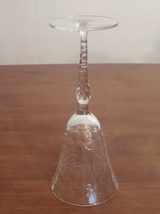 Set 4 Elegant SENECA 190 Unknown CUT FLORAL Faceted Glass WATER GOBLETS Stems