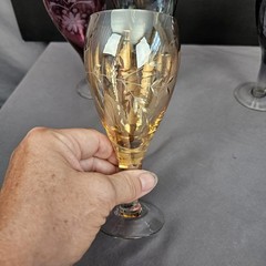 Bohemian Cut to Clear Set of 4 Cocktail Glasses Czech 6.5″, 4 colors, 8oz.