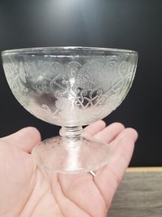 (4) Hazel Atlas Florentine No. 1 Clear Tall Sherbet Glasses
