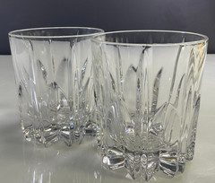 Mikasa Berkeley Crystal Double Old Fashioned Glasses Set of 2 Vintage