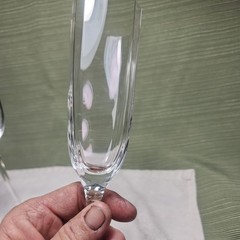 (4) Cristal France LONG CHAMP Lead Crystal Champagne Flutes Glasses